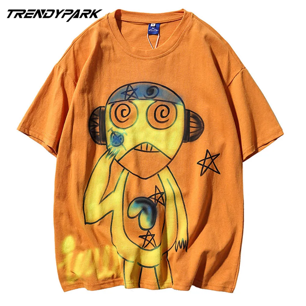 Футболка мужская оверсайз с принтом граффити уличная одежда в стиле хип хоп