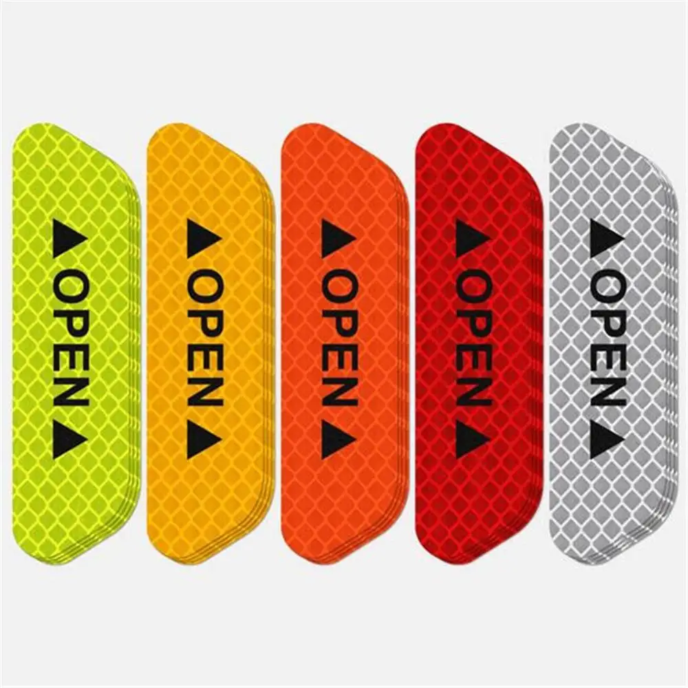 

4Pcs Car Styling Door Stickers Reflective Strips Car Safety Warning Mark Car Stickers Reflective Tape Warning Reflective Sticker
