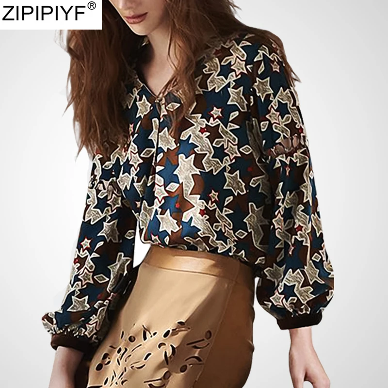 New Fashion Floral Printed Lantern Sleeve Women Tops 2020 Spring V Neck Blusas Mujer De Moda Casual Vintage Shirt Blouse