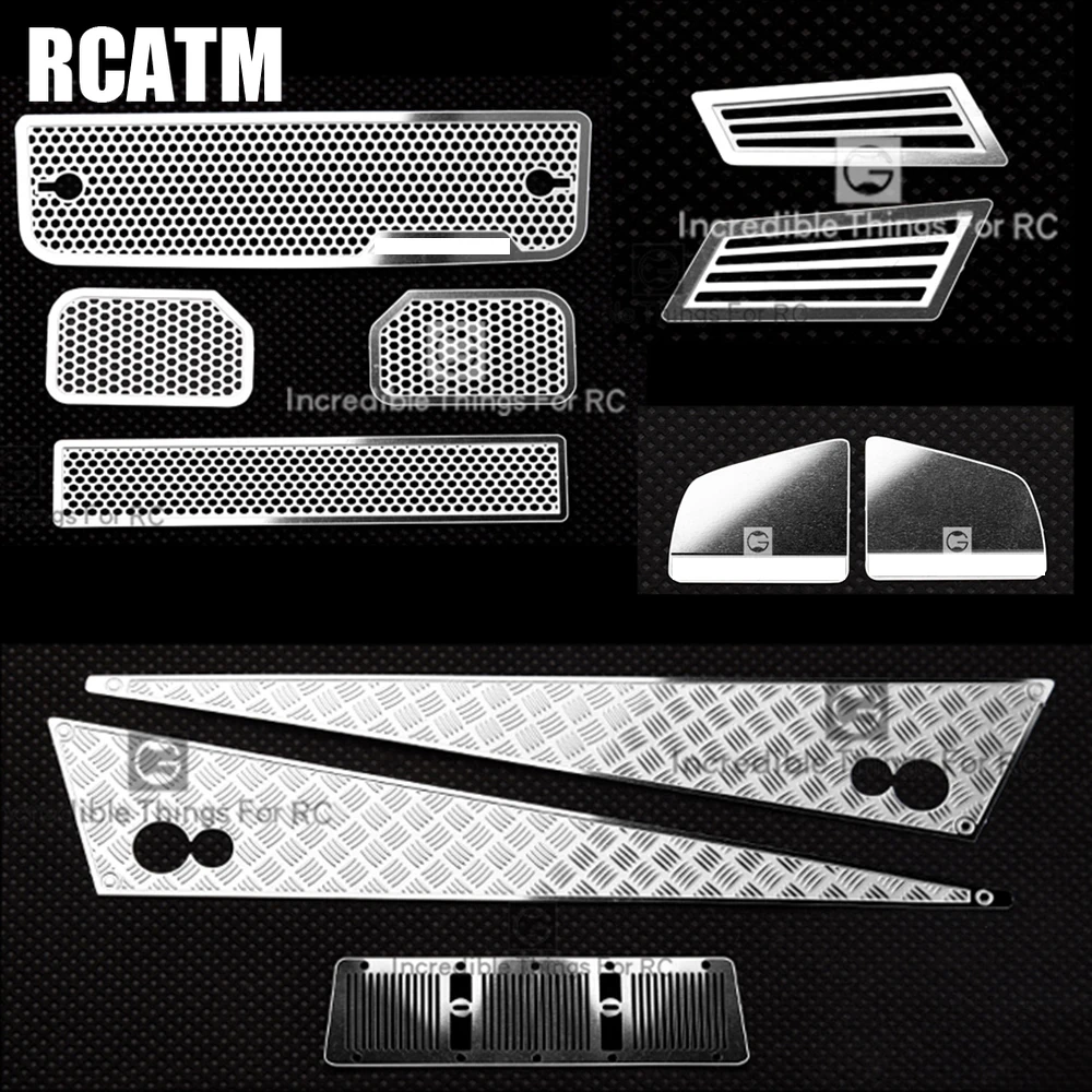

Metal Anti-skid Intake Grille Rearview Mirror for 1/10 Rc Crawler Car Traxxas TRX4 G500 TRX6 G63