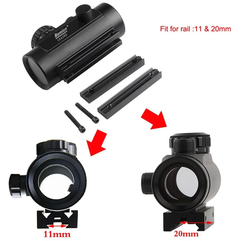 

3X44RD Red Green Dot Sight Scope Tactical Optics Riflescope Fit 11/20mm Rail Rifle Scopes Hunting