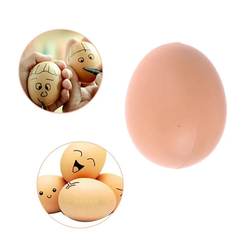 

5Pcs Fake Dummy Hatching Egg Hen Poultry Chicken Joke Prank Plastic Eggs Party Decor Novelty Toy for Kids DIY Easter egg