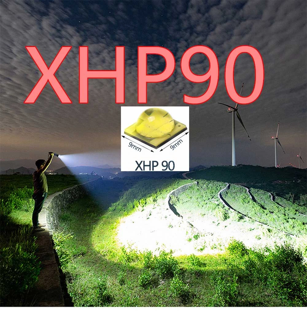 Фонарь Yunmai XHP90 Xhp70.2 светодиодный 26650 или 18650 мощный тактический для кемпинга
