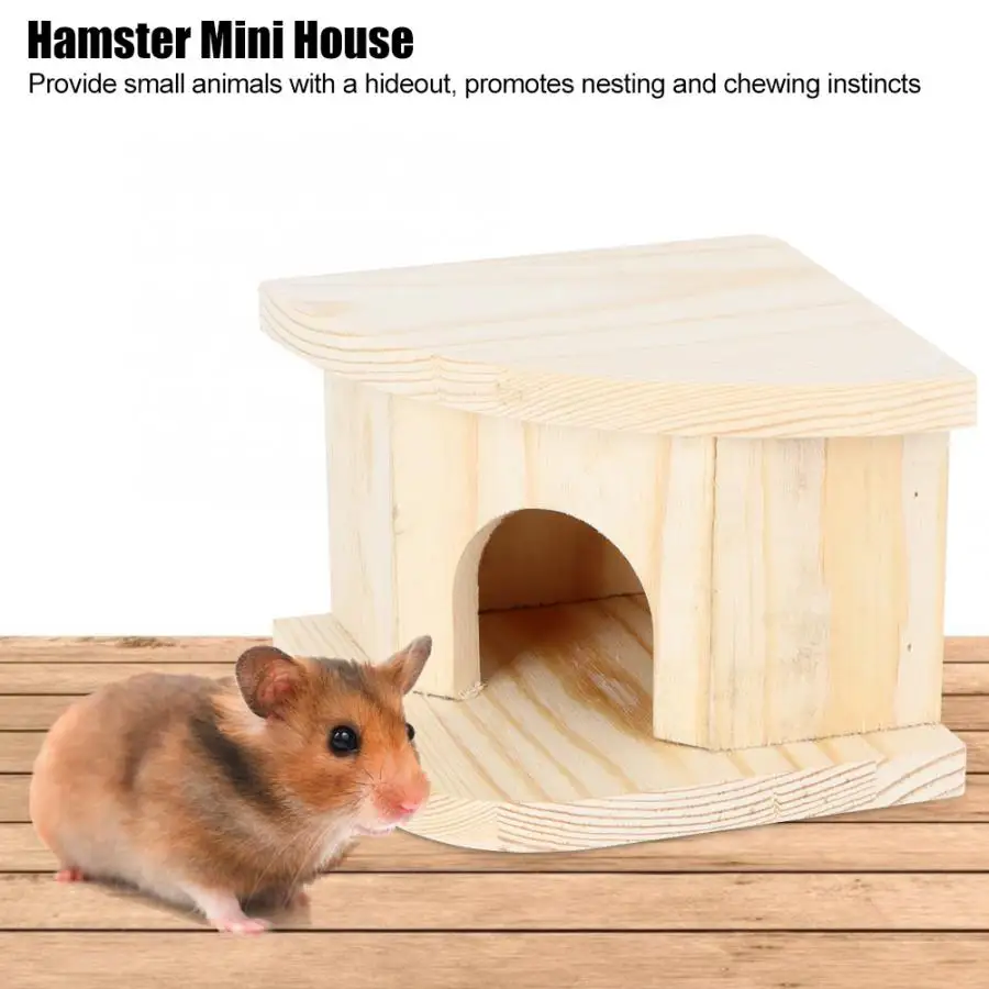 Хомяк мини игрушечный деревянный дом милая форма для маленького питомца