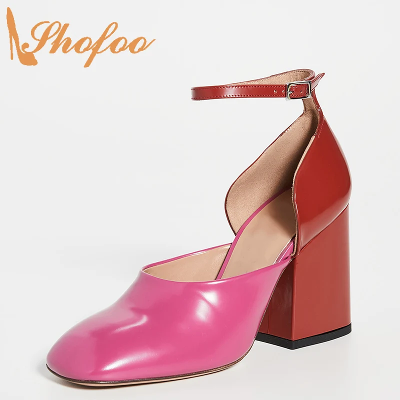 

Женские туфли-лодочки с ремешком на щиколотке, с квадратным носком