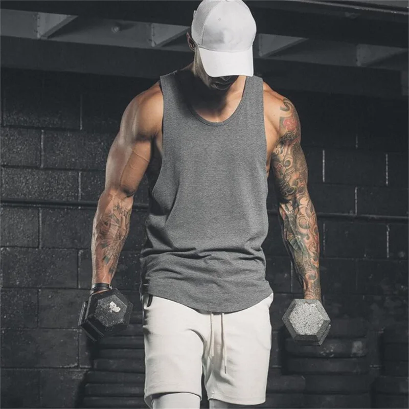 

Muscleguys Brand Bodybuilding clothing Fitness Men Tank Top Workout Vest Gyms Stringer Sleeveless Shirt sportswear Undershirt