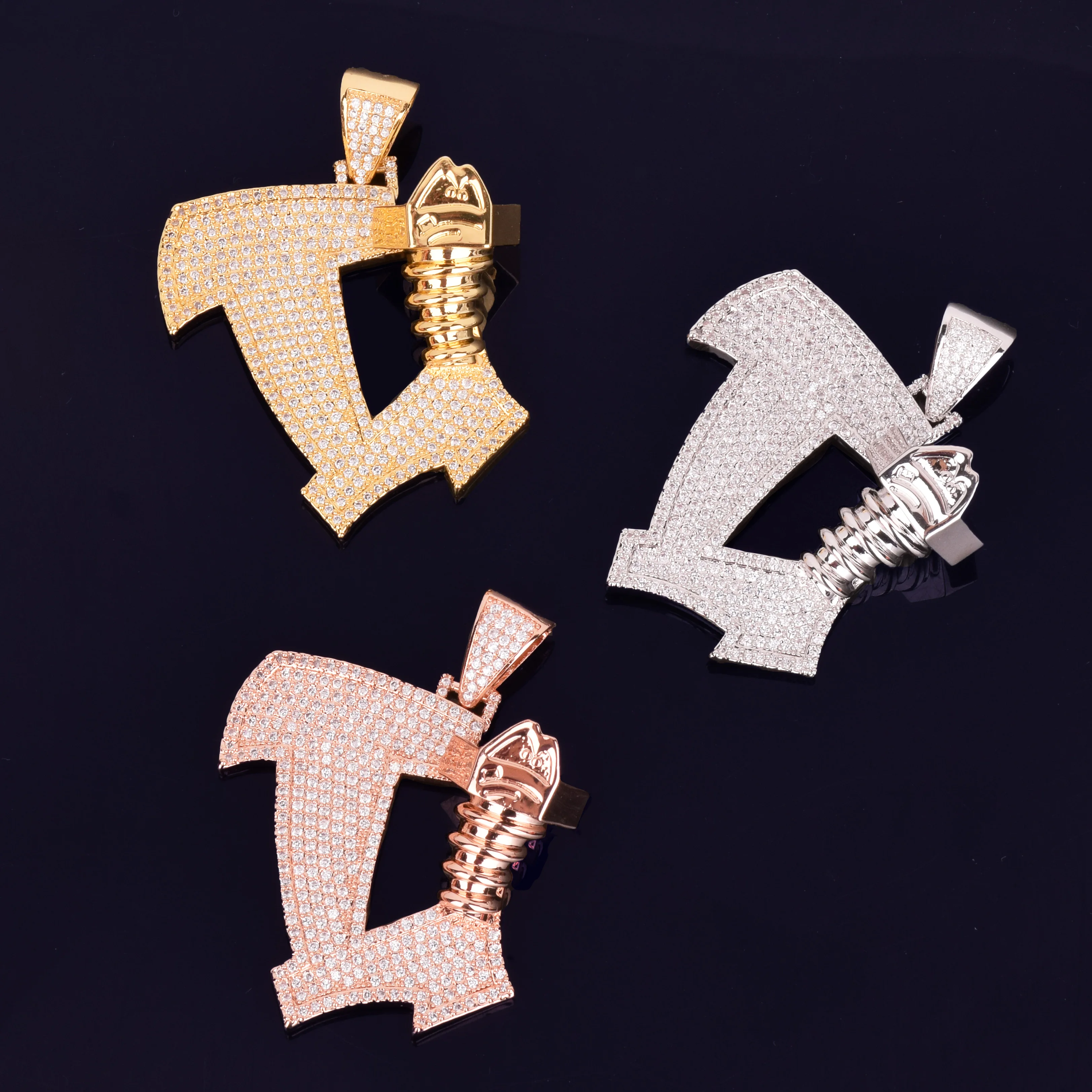 Ожерелья и подвеска в форме винта с кубическим цирконием мужская бижутерия стиле