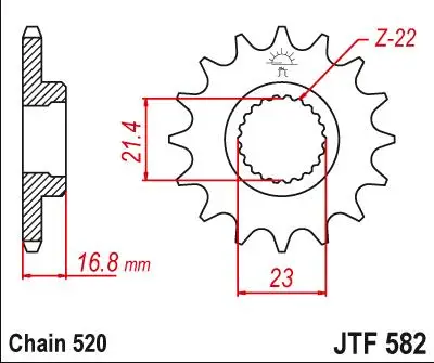 Детали мотоцикла передняя Звездочка Шестерня 520 16T для Yamaha XJ600 Seca Diversion N4KF5 1992-2003 |