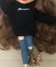 black set Наряды для Blyth женская футболка со штанами для сустава или резинового тела модная одежда ледяной, пульлип, licca - Цвет: black set