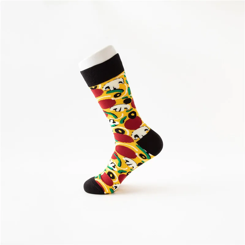 Новые счастливые носки для мужчин повседневные забавные геометрические Цветные