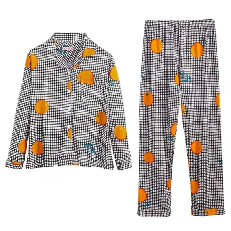 MeooLiisy Korean Style Women Pajamas Set women's Long-sleeved Two Pieces Cute Hoomwear Plus Size Sleepwear M to XXL