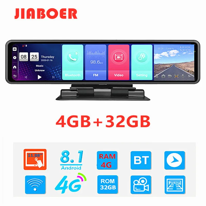 12 дюймов Видеорегистраторы для автомобилей Android 8 1 4G Wi Fi GPS навигатор зеркало