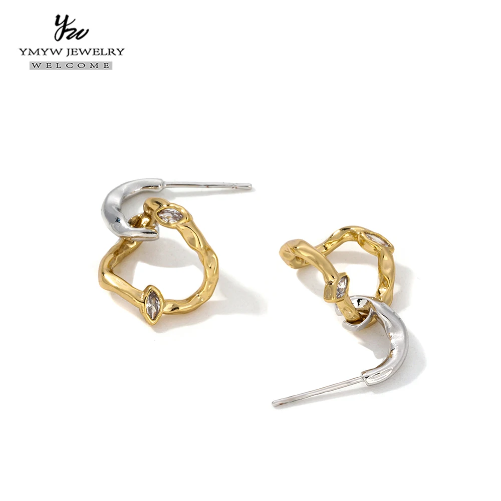 Женские Геометрические серьги YMYW высококачественные блестящие с фианитом