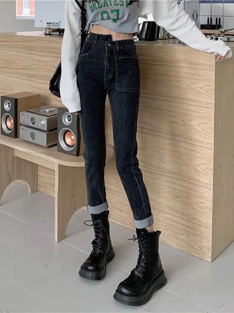 High Waist Jeans Women's Early Autumn 2021 New Design Sense Spring And Temperament Leggings Pencil | Женская одежда