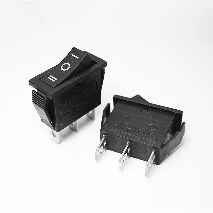 5 шт. x AC 15A 250 V/20A 125V 3 Pin SPDT KCD3 вкл.-ВЫКЛ.-ВКЛ. 3 положения черный перекидной клавишный выключатель