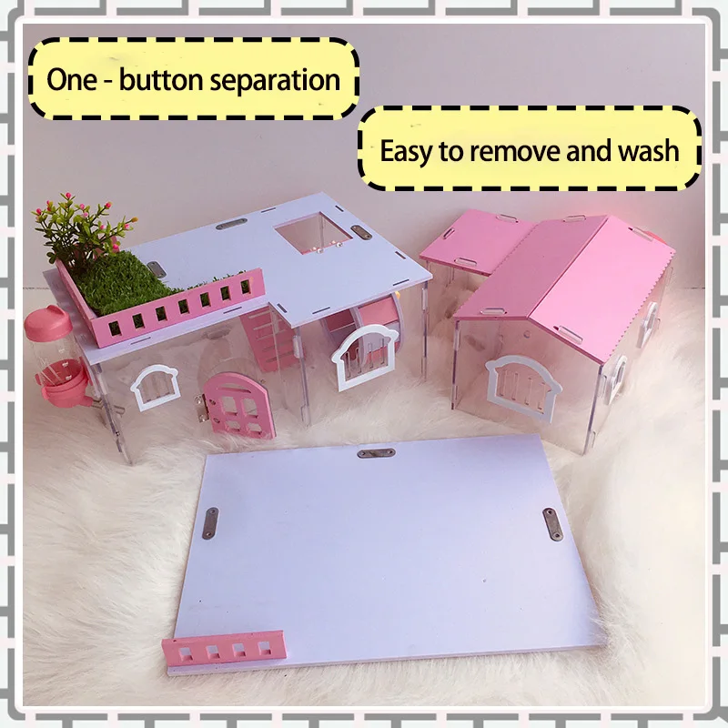 Акриловая клетка для хомяка двухслойная основная виллы маленькая садовая