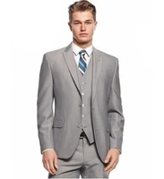 high quality two buttons light grey wedding groom tuxedos peak lapel groomsmen men formal prom suits jacketpantsvest
