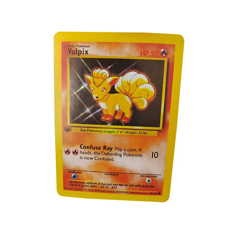 7PCS/Set Anime Pokemon Flash Cards 1996 First Edition Charmander Vulpix Beedrill Tangela Arcanine Dragonair Game Collection Card - купить по