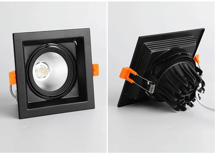 Luces descendentes LED COB de 10w y 20w, foco de lámparas de techo LED regulable montado en superficie, de rotación cuadrada, 1 Uds.