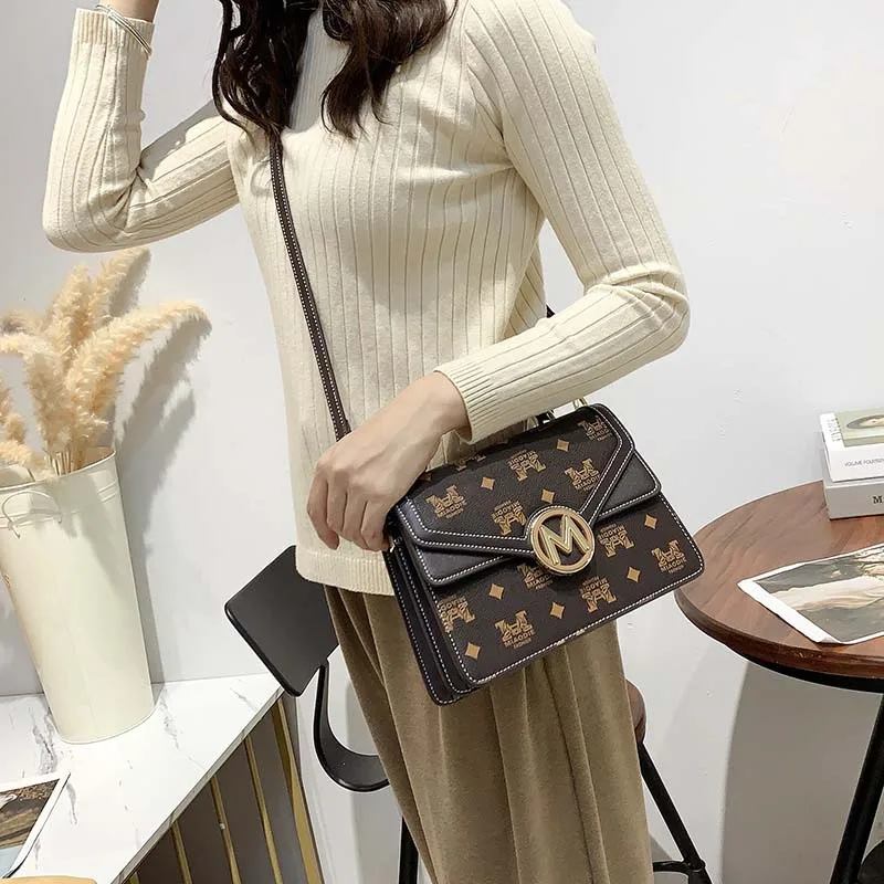 

Genuine Leather Flip Small Bag for Women 2020 New Simple One Shoulder Messenger Square Bags Luxury Handbag Famous Designer Cc Gg