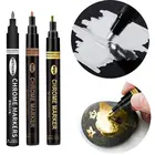 Зеркальный маркер для самостоятельной сборки, светоотражающая краска, ручка, золотистая, серебристая, медная, металлическая, для смолы, формы, стеклянные, пластиковые маркеры, 3 цвета
