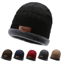 mens winter hat cotton thicken warm beanies hat for men fashion unisex knitted hats bonnet womens outdoor bonnet skiing hat
