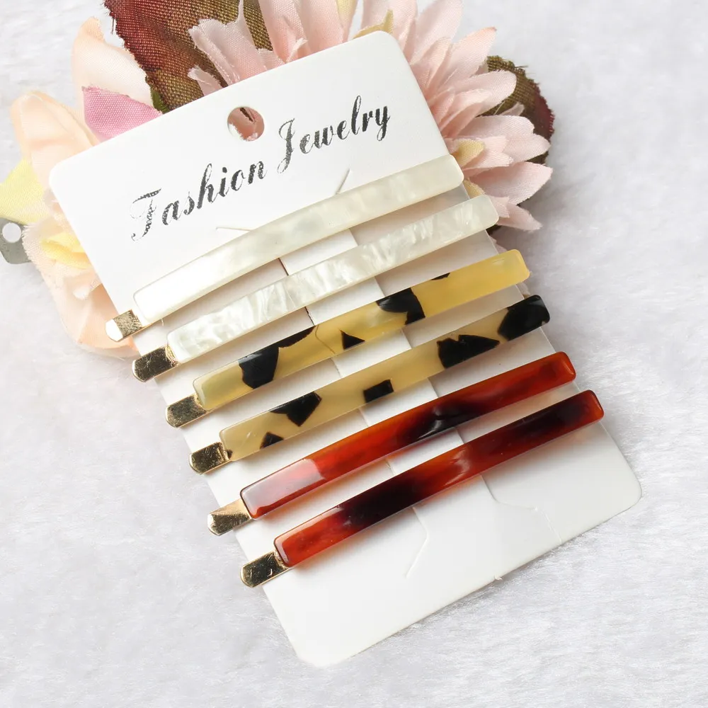 

Neutral Tortoiseshell Hair Pins Set 6 Pack Metal Acetate Hair Clip Geometric Hairpins For Women Girls Hairgrips Hair Accessories