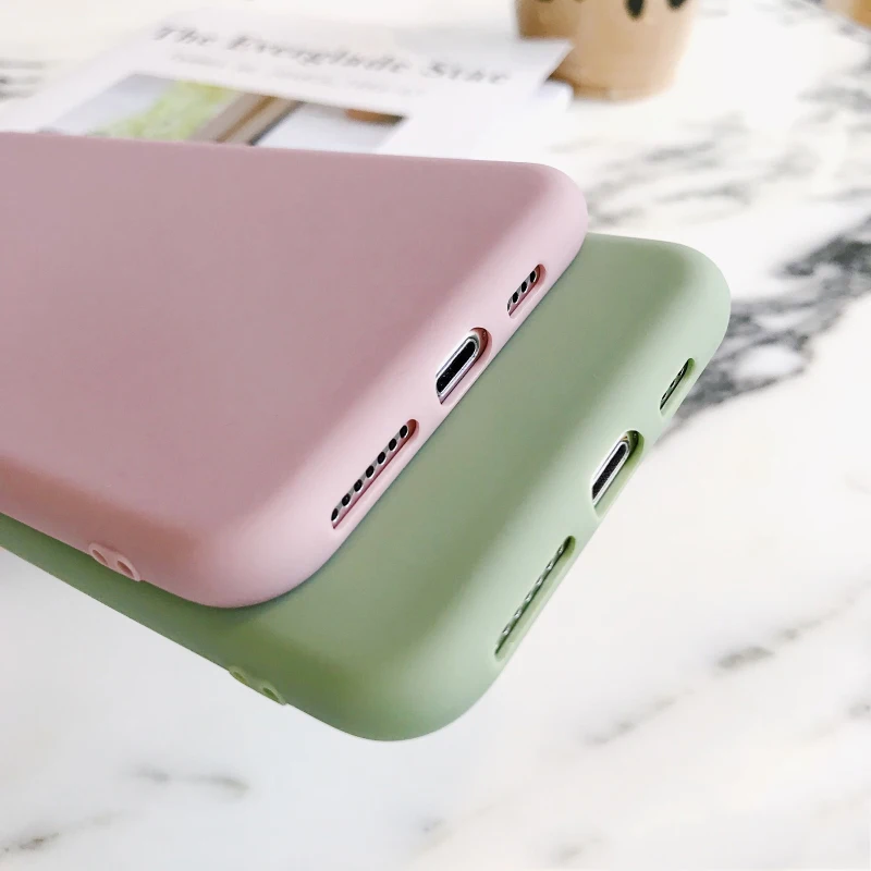 Силиконовый матовый чехол ярких цветов для iPhone XS Max XR X 10 8 7 6 6S Plus, модный простой мягкий чехол из ТПУ для iPhone 11 Pro Max Funda