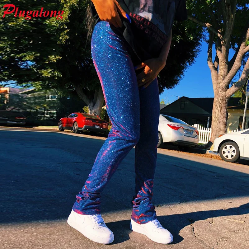 

Plugalong Lurex Stacked Leggings Women Ruched Joggers Skinny Women'S Sports Pants Casual Low Waist Trousers Leggings For Fitness