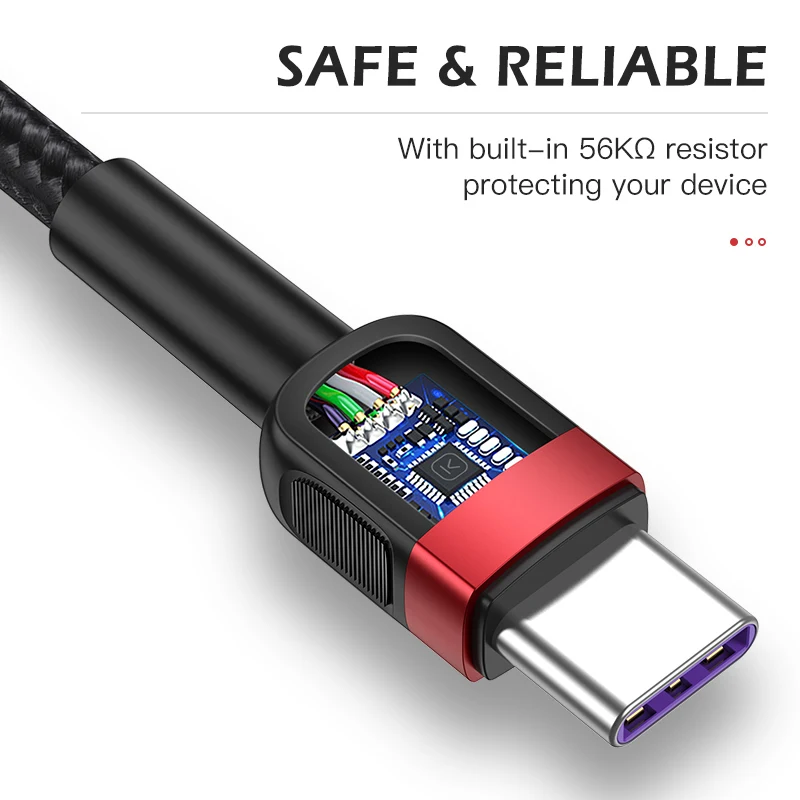 USB кабель Kuulaa типа C 3A для быстрой зарядки и передачи данных Samsung S10 Xiaomi Mi 10 Redmi Huawei P40