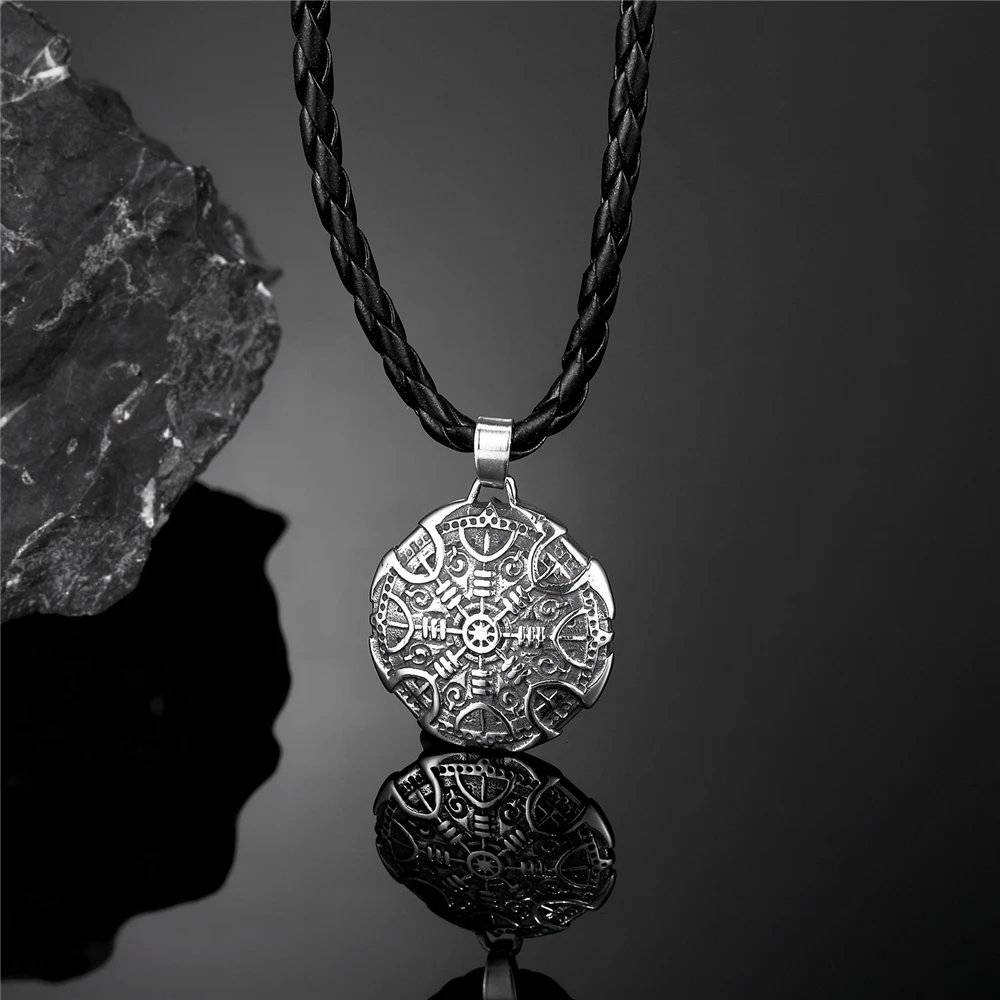 Ожерелье Vikings Vegvisir Рунический Амулет из нержавеющей стали для мужчин мужское