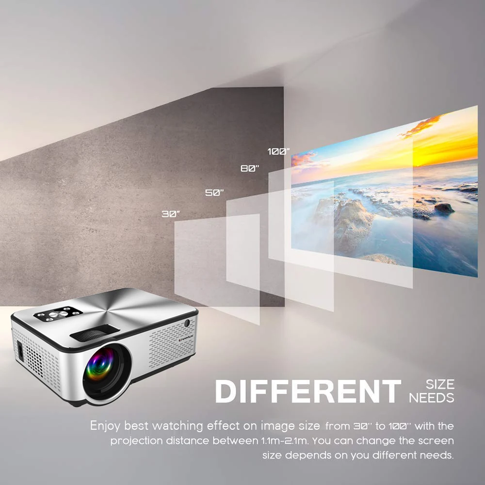 Cheerlux C9 ЖК-проектор 2800 люмен 1280x720P поддержка 1080P HDMI+ USB+ VGA 50-20 дюймов домашний кинотеатр развлечения коммерческий