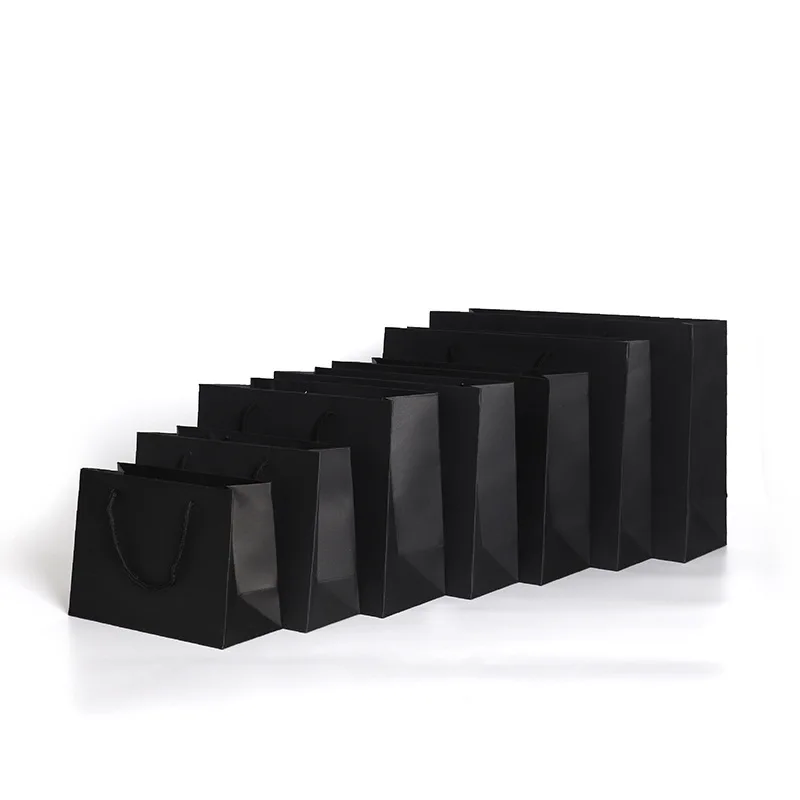 Shopping Bags Kraft Paper Bag Strong Solid Black Twist Handle Party Gift Carrier Environmental Clothing Shopper | Дом и сад