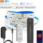 Wi-Fi WT5 + радиочастотный сенсорный пульт дистанционного управления Tuya 5-10 м 2,4 + 5050 RGBCCTRGBCW Светодиодная лента Голосовое управление для Alexa Google Home