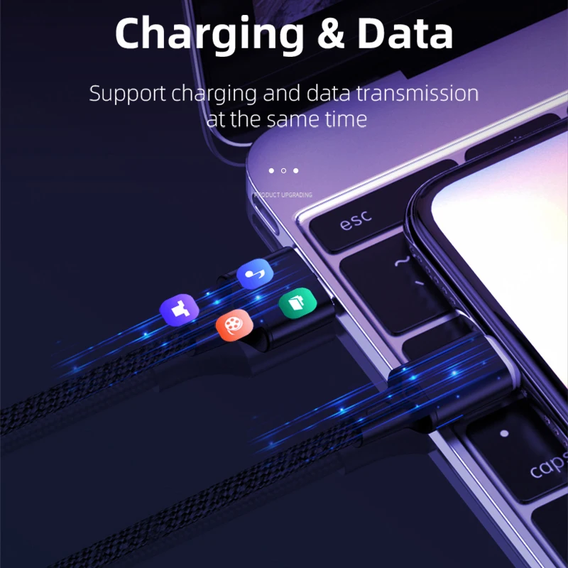 

KMPTE 3A Magnetic Cable Micro USB Type C Super Fast Chargin For iPhone XS Max XR Samsung S9 S8 Huawei P30 Cables Magnet Charging