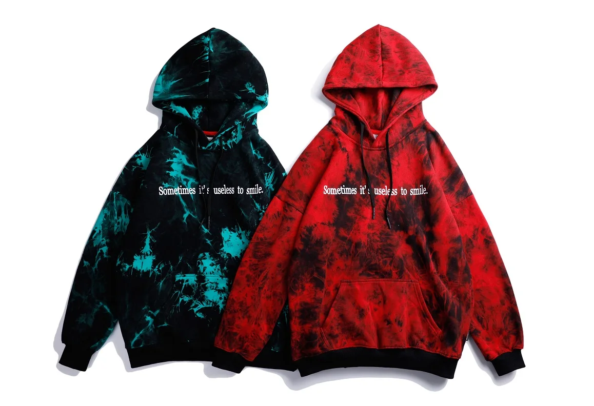 Длинная мужская толстовка с вышивкой Tie Dye, уличная одежда, зимняя одежда с карманами, пуловер в стиле хип-хоп, толстовки, модные повседневные топы в стиле Харадзюку