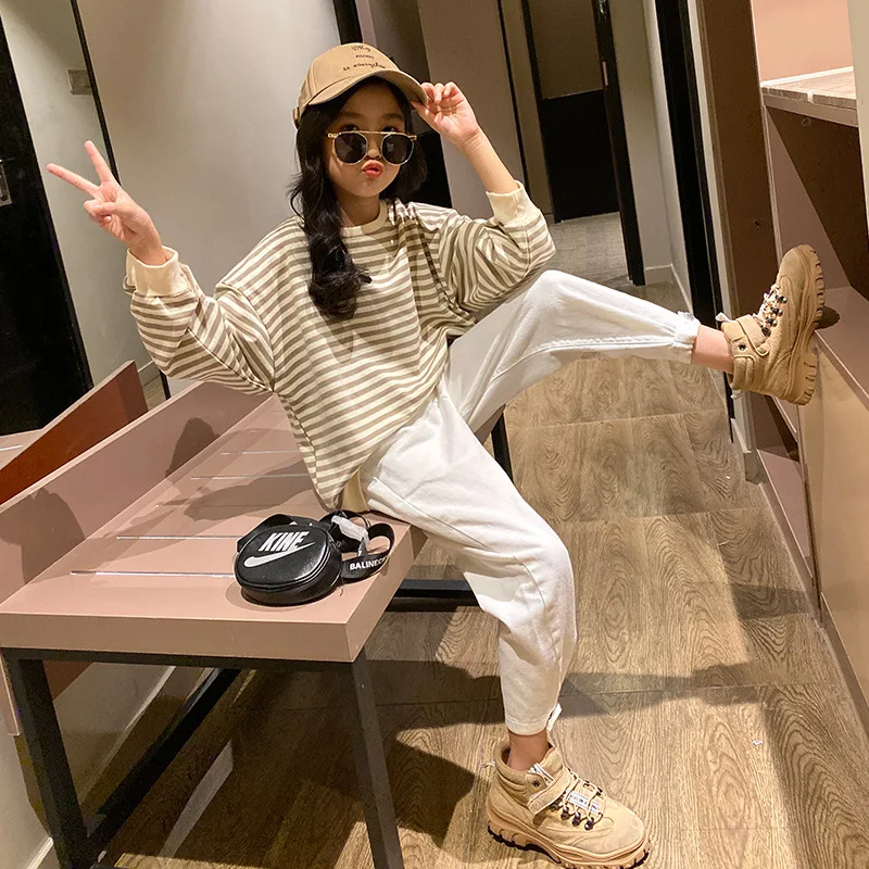 

Осенняя одежда для маленьких девочек, новинка 2020, Модный комплект одежды для подростков, эксклюзивные наряды для девочек, рубашка с длинным ...