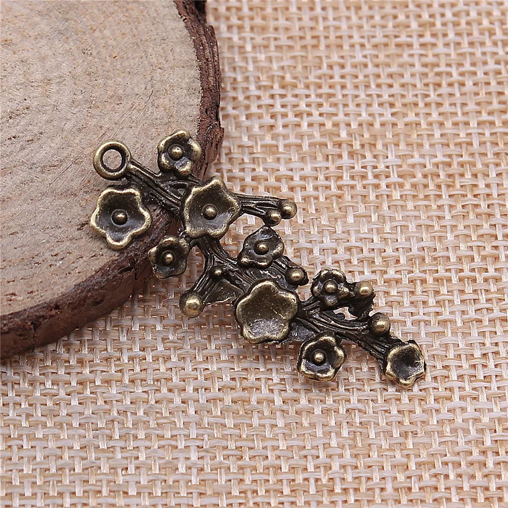 3 шт. Diy серьги ювелирные изделия аксессуары 40x15mm Подвески в виде ветки цинковый