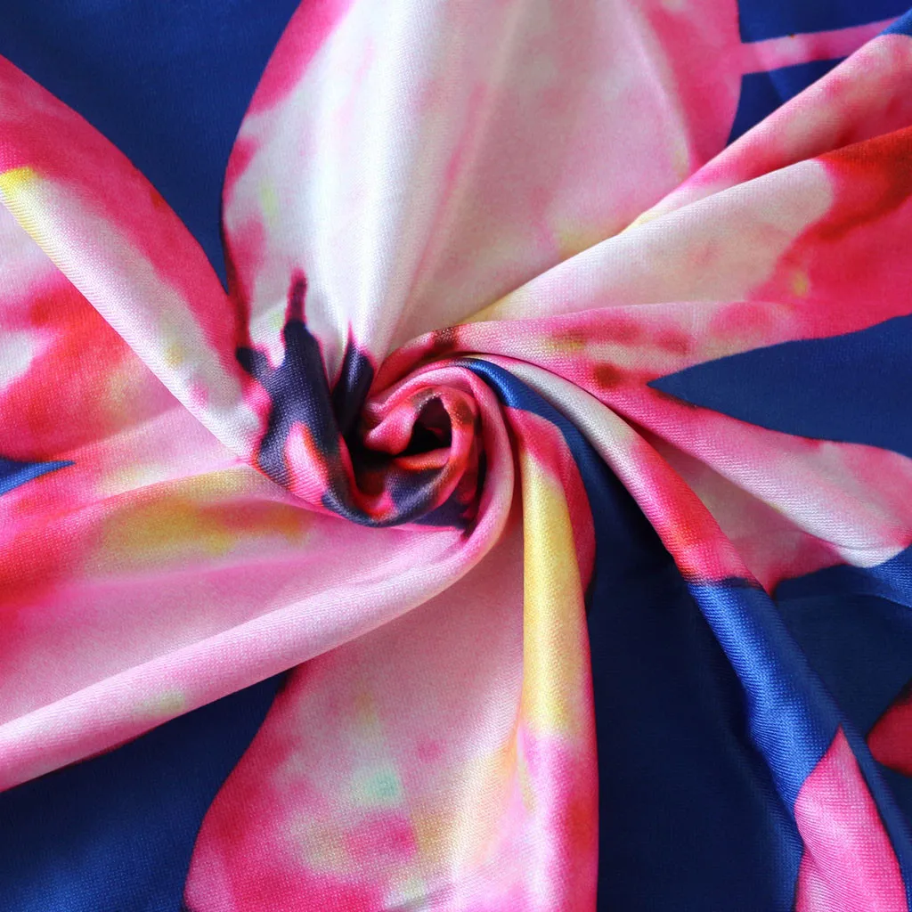 Модное женское Повседневное платье большого размера S-5XL с цветочным принтом