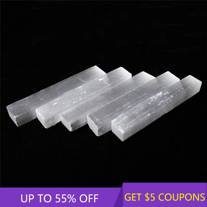 

50-70mm Raw Natural Monocrystal Selenite Crystal Point Stick Wand White Gypsum Quartz Rough Minerals Rock Specimen Healing Stone