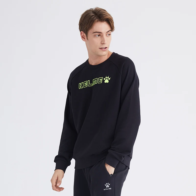 KELME мужская толстовка с круглым вырезом 100% хлопок повседневные толстовки мужской