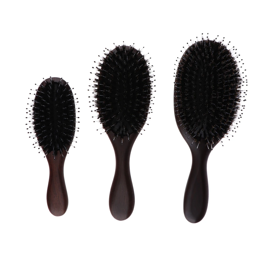 

Boar Bristle Hair Brush - Natural Wooden Sandalwood Handle, Best for Styling/Straightening/Detangling