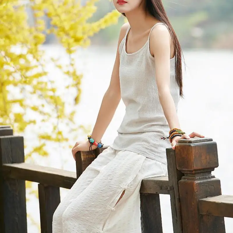 Летняя Повседневная однотонная женская майка с бретельками в стиле пэчворк