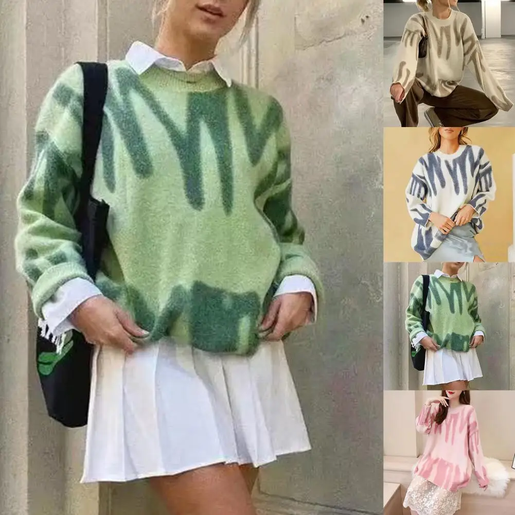 Универсальный Классический Вязаный Свитер оверсайз с принтом водостойкий