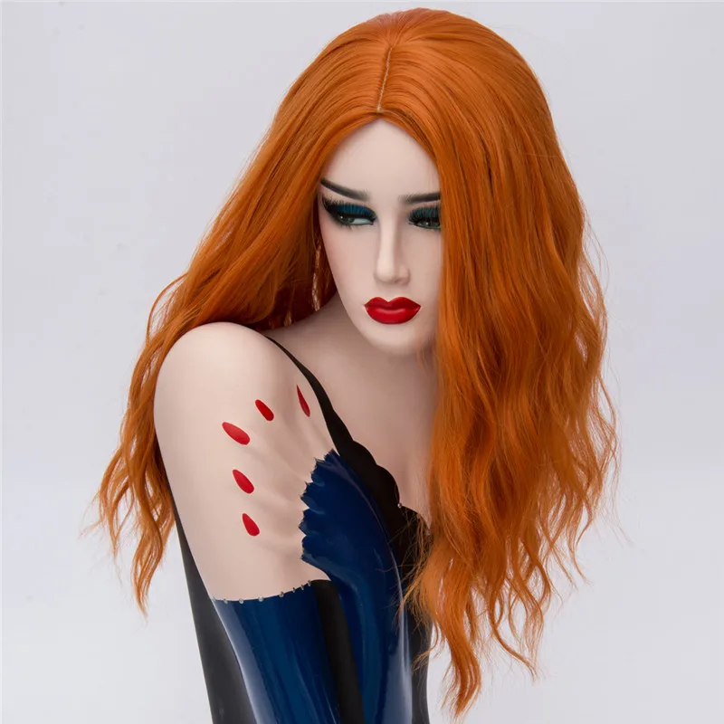 MSI Wigs длинные волнистые оранжевые парики Косплей блонд синтетический парик для белых женщин высокая температура волокна волос