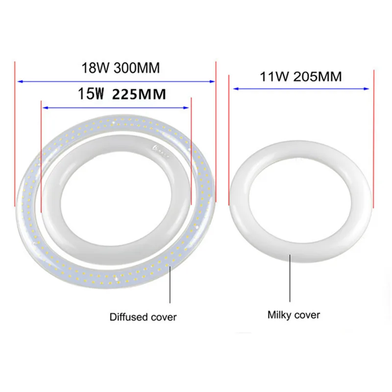 Круглая Светодиодная трубка 375 мм 25 Вт 85 В переменного тока лм круглая G10Q T9