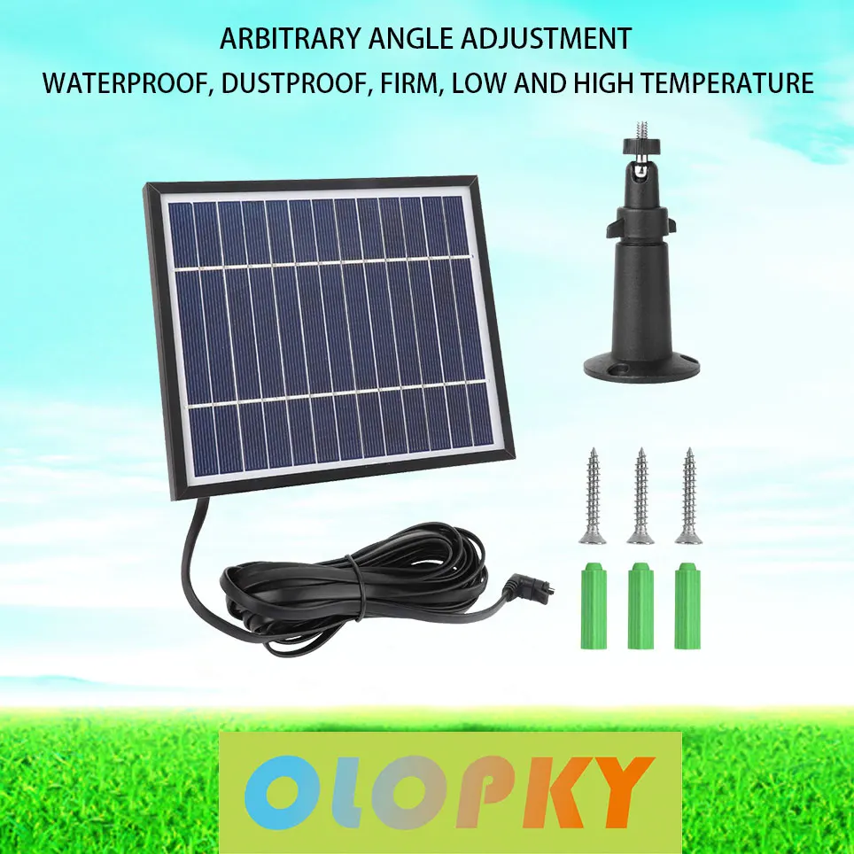 

2021 Solar panels are suitable for Arlo pro and Arlo Pro 2, about 3.1m outdoor power charging line and adjustable bracket