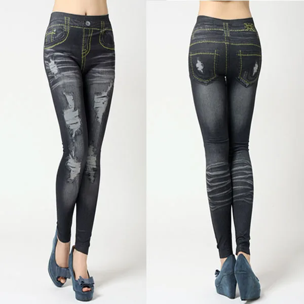 

Retro Lady Women Skinny Slim Distressed Stretchy Jeans Leggings Jegging Pants