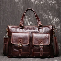 business computer bag mens leather bag large capacity laptop bag fashion portable zipper bag jt450005