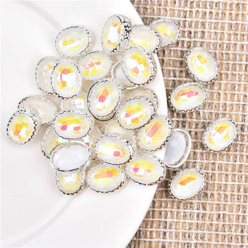 15Pcs Latest Styles Oval Magic Rhinestone Beautiful Bird'S Nest Claw 13*18mm Fashion Diamond Clothing Wedding Bridal Accessories | Дом и